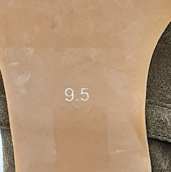 Jeffrey Campbell Taggart Olive Green Suede Cutout Stacked Heel Booties. - Picture 16 of 16